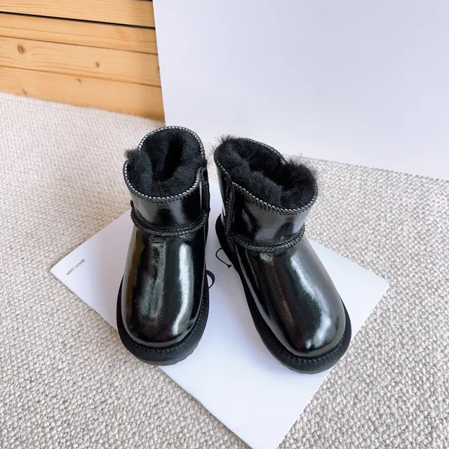 UGG Classic Mini Glossy Black Snow Boots 14