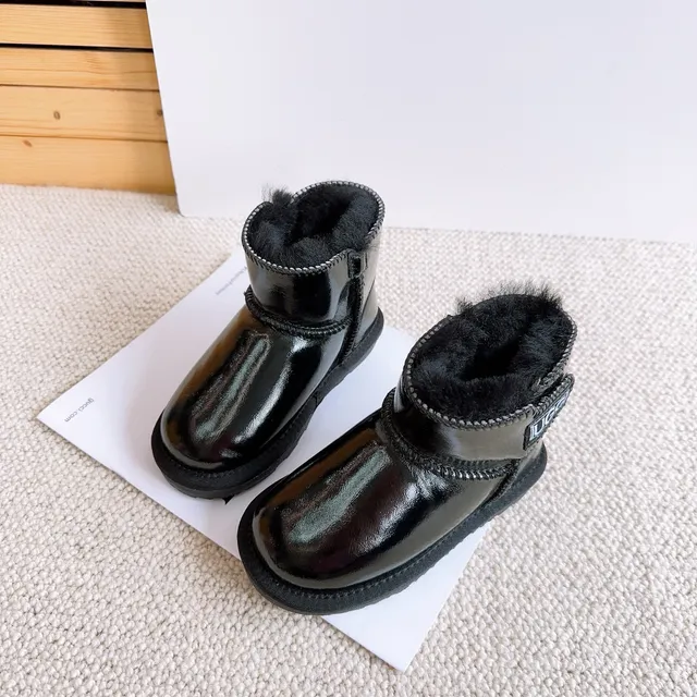 UGG Classic Mini Glossy Black Snow Boots 17