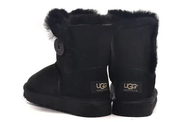 UGG Classic Short Black Shearling-Lined Snow Boot 3