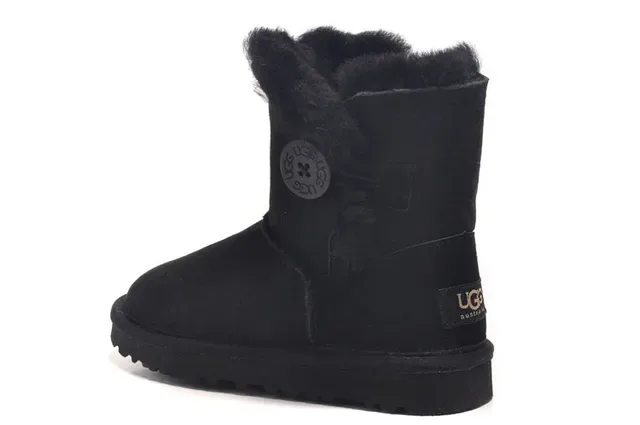 UGG Classic Short Black Shearling-Lined Snow Boot 4