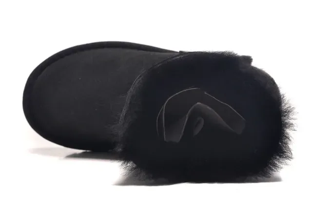 UGG Classic Short Black Shearling-Lined Snow Boot 5
