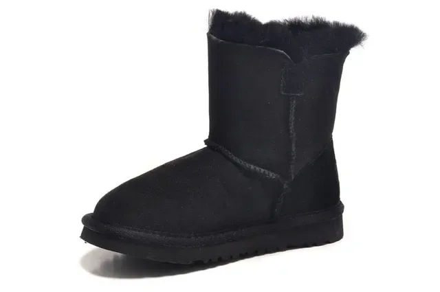 UGG Classic Short Black Shearling-Lined Snow Boot 6