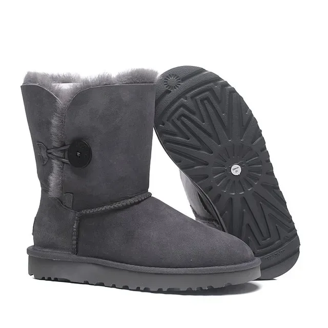 UGG Classic Short চারকোল গ্রে শিয়ারলিং লাইন্ড স্নো বুট 12