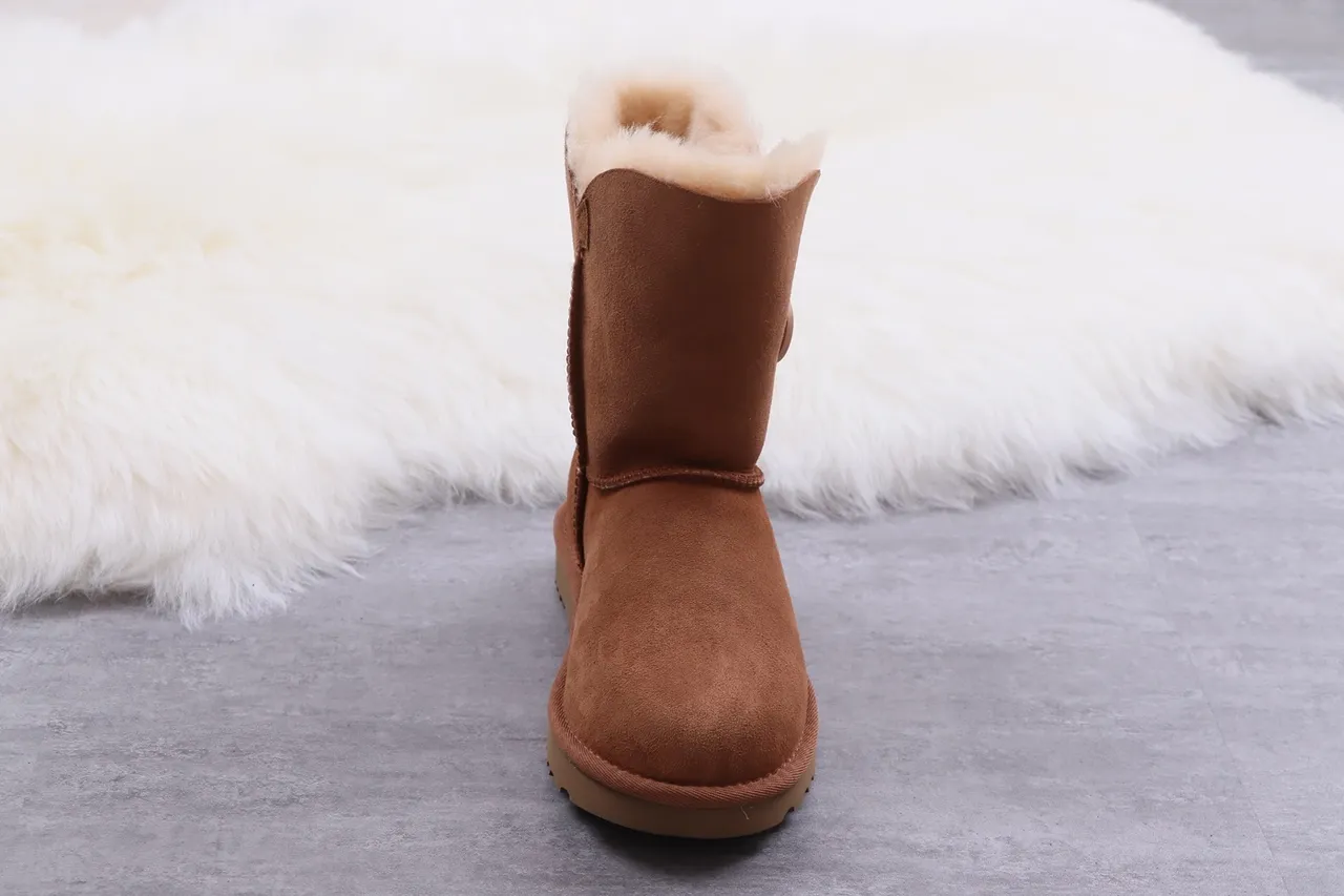 UGG Classic Short Chestnut Brown Shearling-Lined Snow Boots 5