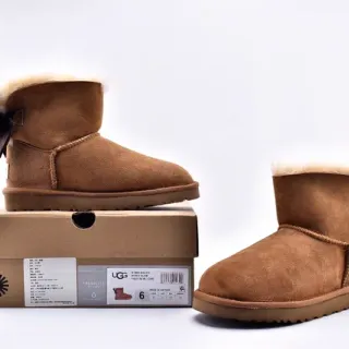 UGG Mini Bailey Bow 栗色雪靴