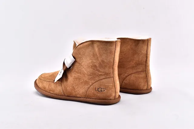 UGG Mini Bailey Button Bling Deep Millet Suede Ankle Boots 14