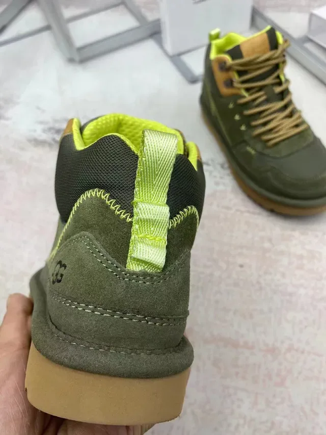 UGG Olive Green and Lime Suede Hiking Boot 3