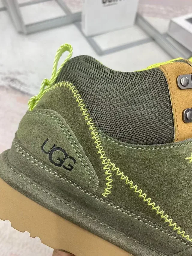 UGG Olive Green and Lime Suede Hiking Boot 4