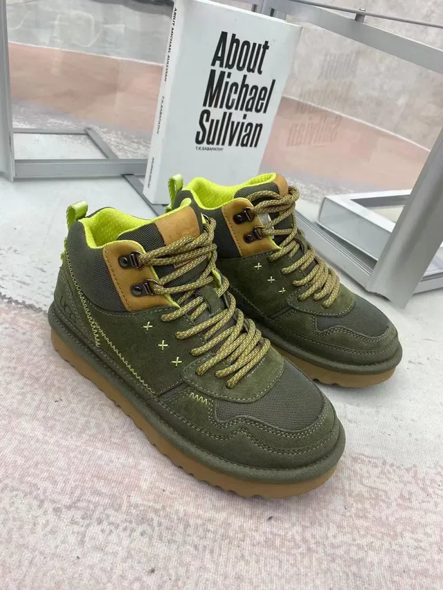 UGG Olive Green and Lime Suede Hiking Boot 5