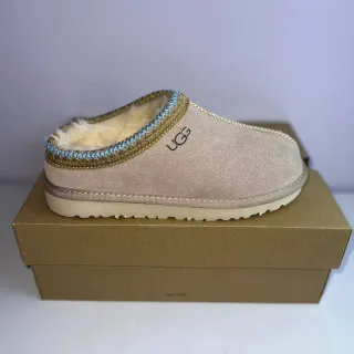 UGG तासमान نعال بيج ذهبي صوف مدبو محشوة بالفراء