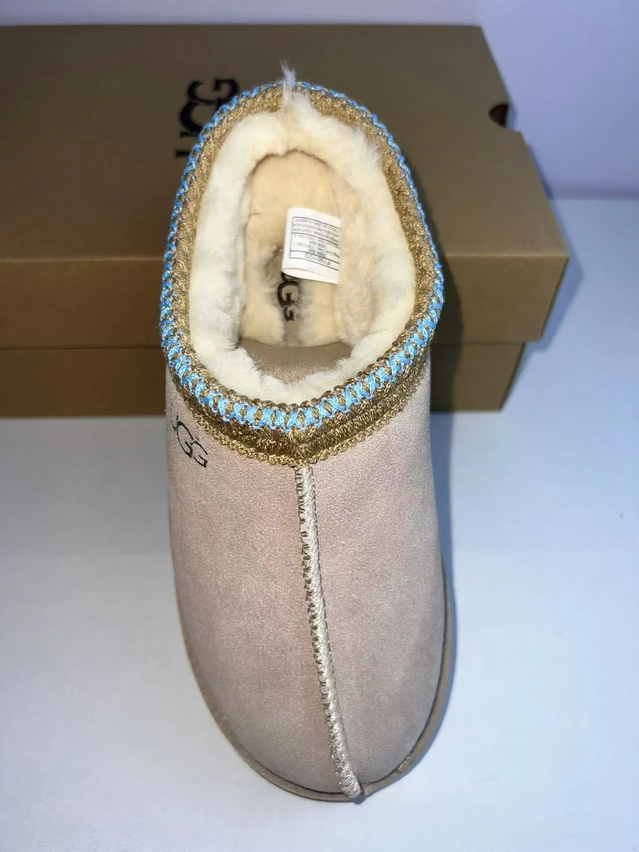 UGG Tasman Beige Gold Suede Upper Shearling-Lined Slippers 6