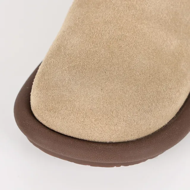 UGG Tasman Beige Suede Shearling Cuff Ankle Boots 5