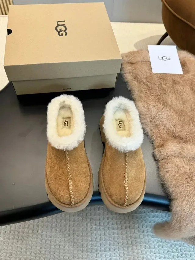 UGG Tasman Beige White Platform Sole Shearling-Lined Casual Shoes 2