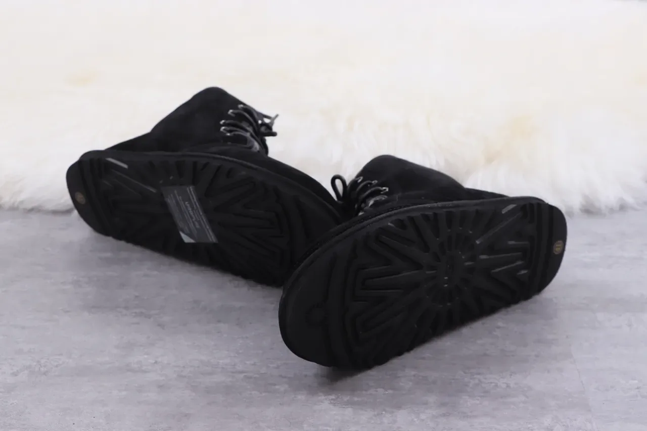 UGG Tasman Black Suede-Like Shearling-Lined Snow Boots 3