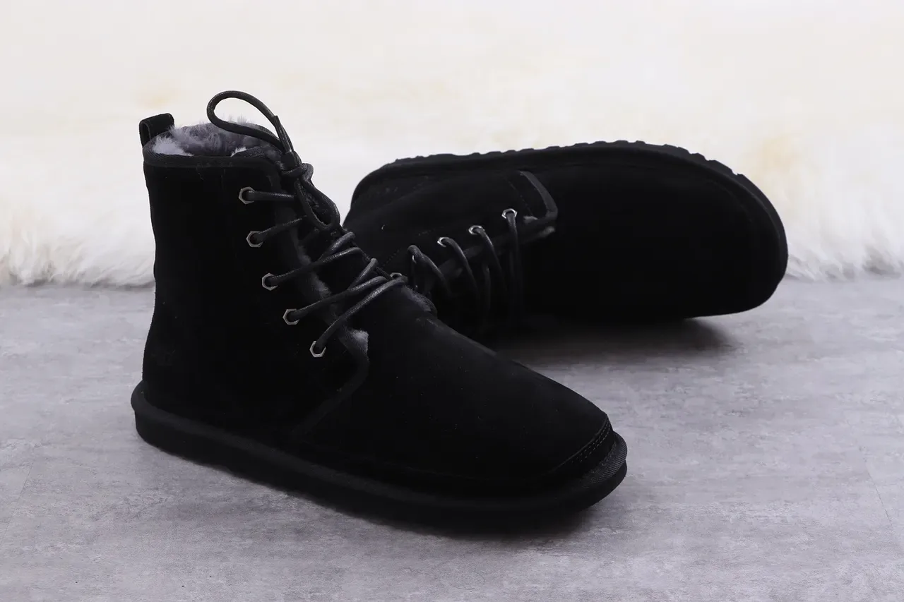 UGG Tasman Black Suede-Like Shearling-Lined Snow Boots 4