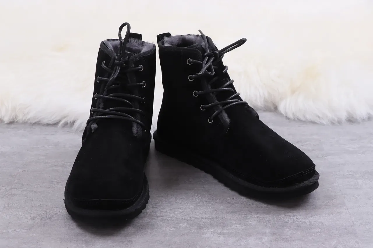 UGG Tasman Black Suede-Like Shearling-Lined Snow Boots 5