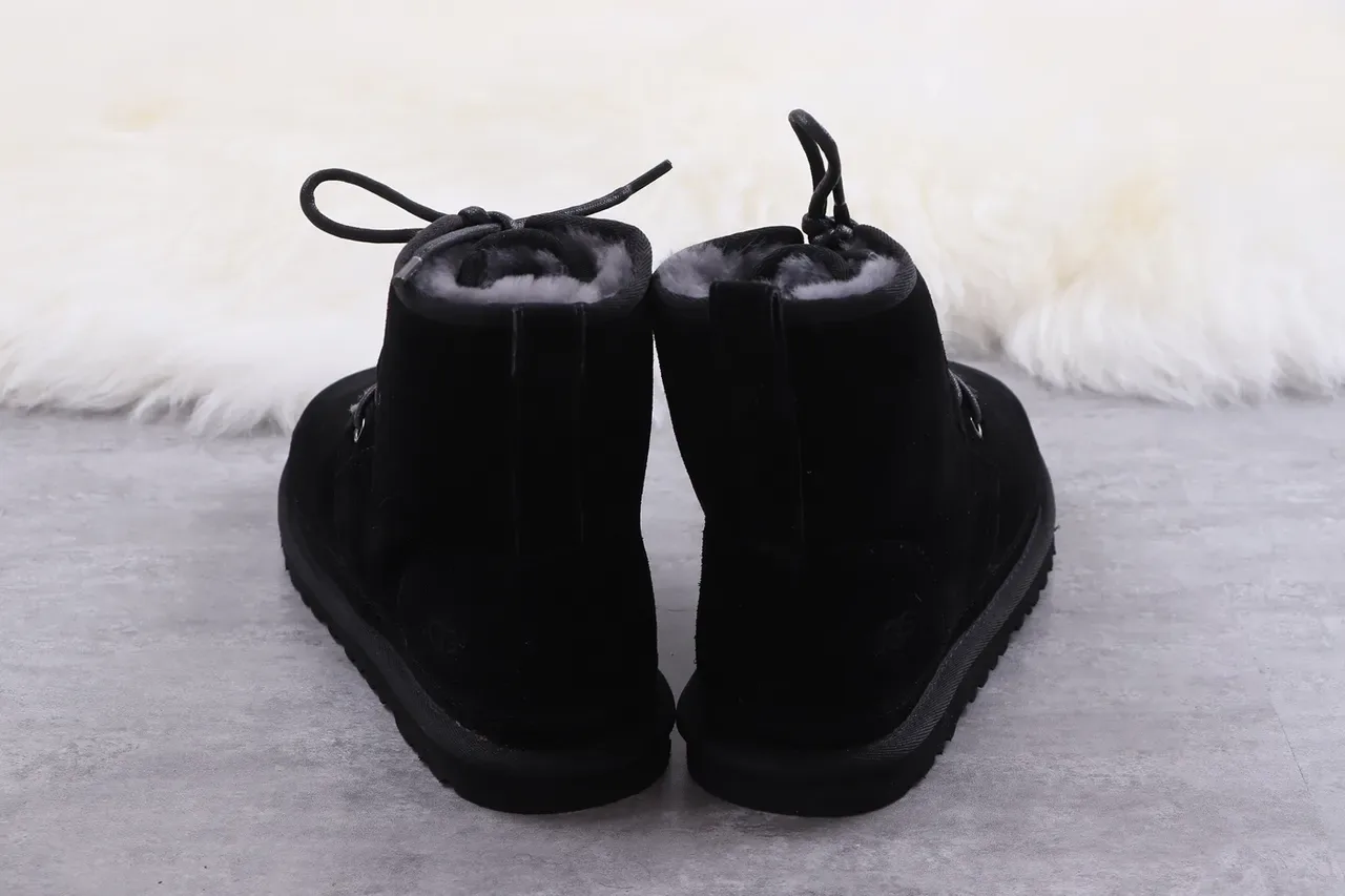 UGG Tasman Black Suede-Like Shearling-Lined Snow Boots 7