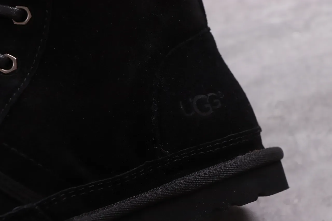 UGG Tasman Black Suede-Like Shearling-Lined Snow Boots 8