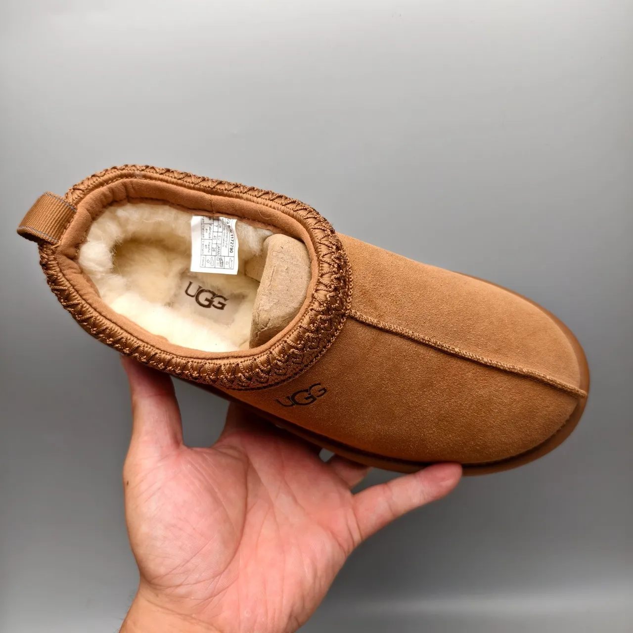 UGG Tasman بني بيج جلد غزال علوي عقدة مضفرة أحذية كاجوال 3