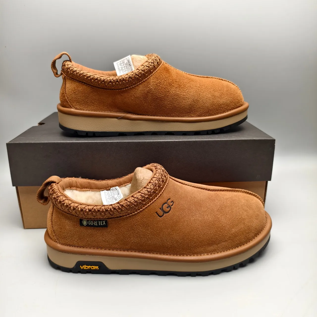 UGG Tasman بني بيج جلد غزال علوي عقدة مضفرة أحذية كاجوال 5