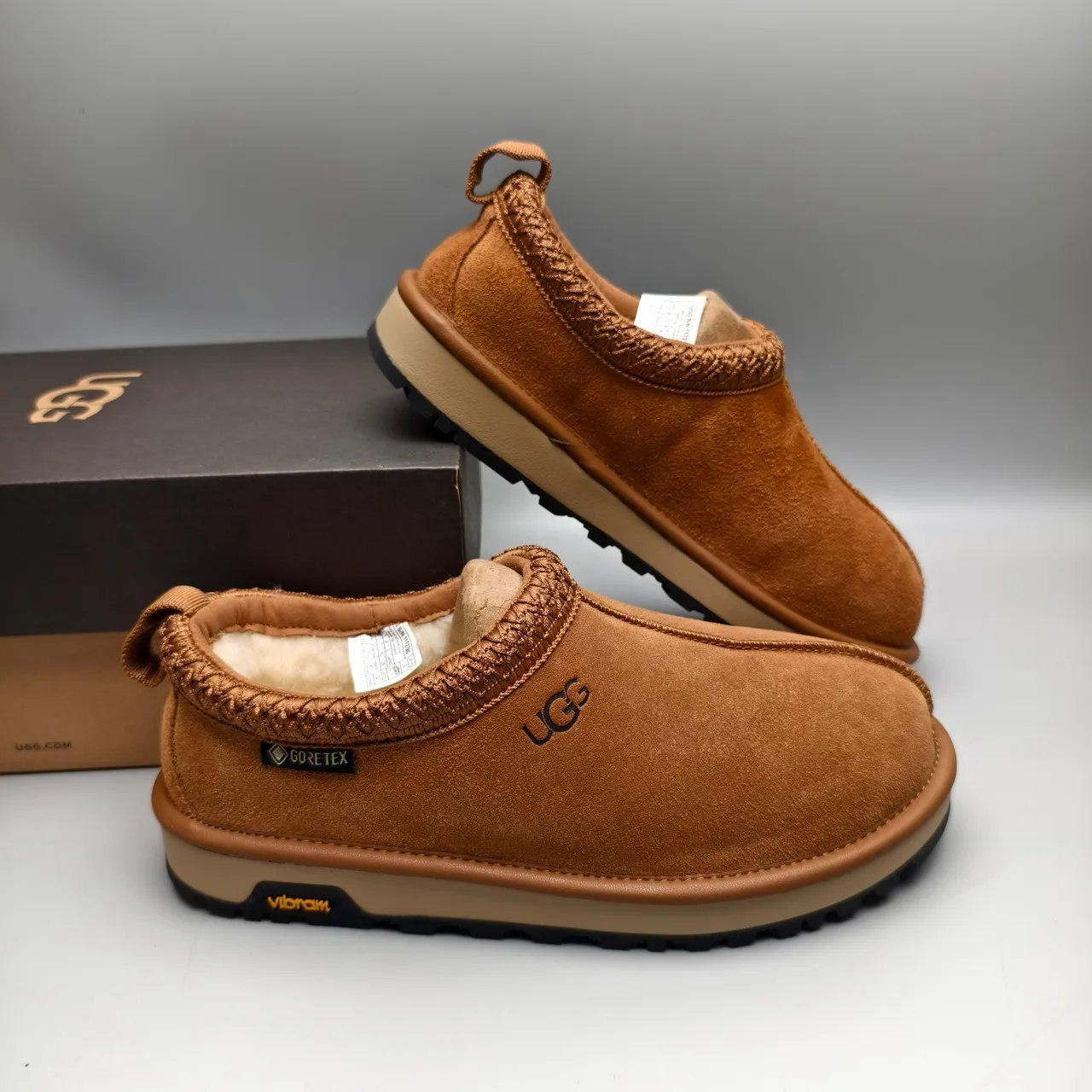 UGG Tasman بني بيج جلد غزال علوي عقدة مضفرة أحذية كاجوال 6