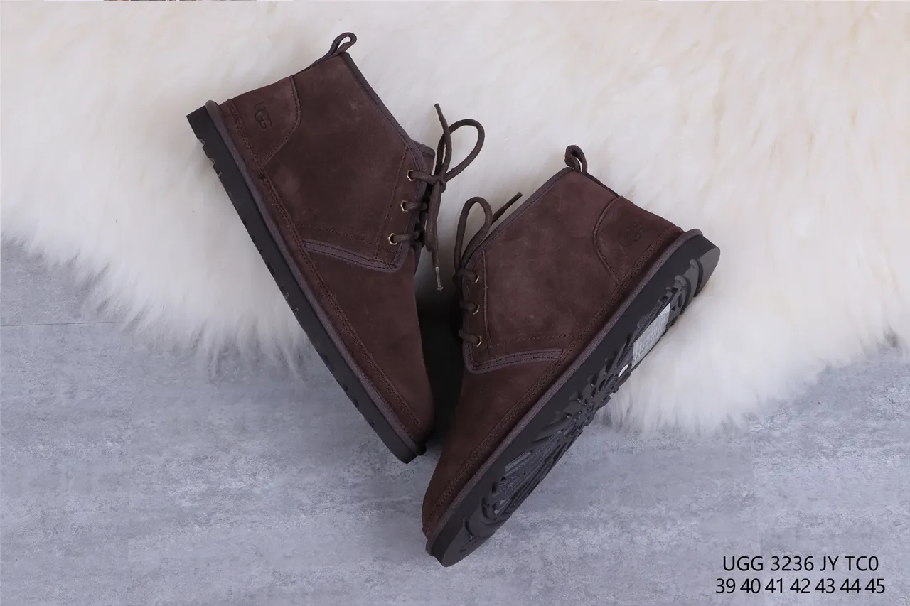 UGG Tasman Brown Suede Shearling-Lined Lace-Up Snow Boots 7
