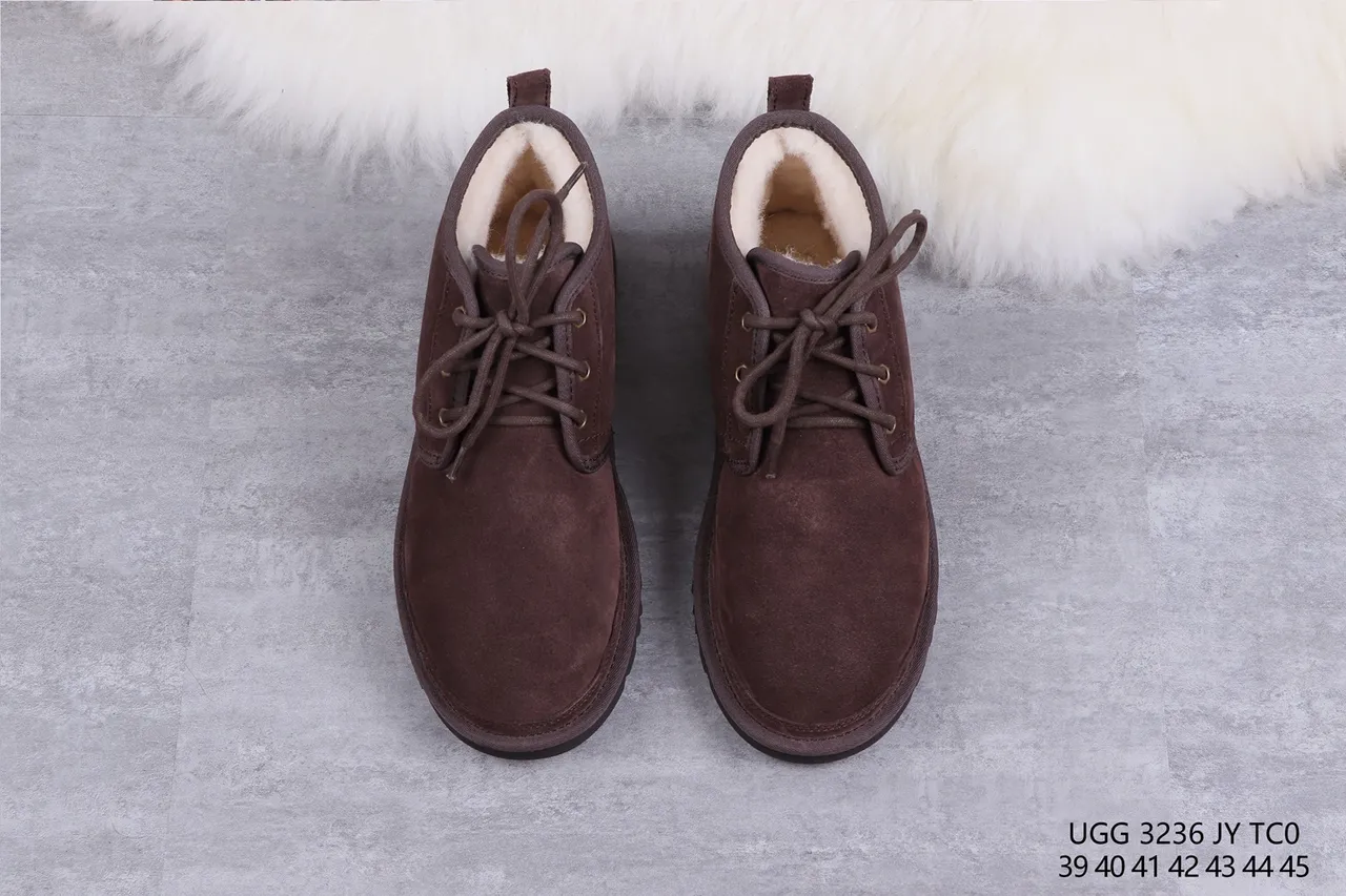 UGG Tasman Brown Suede Shearling-Lined Lace-Up Snow Boots 9
