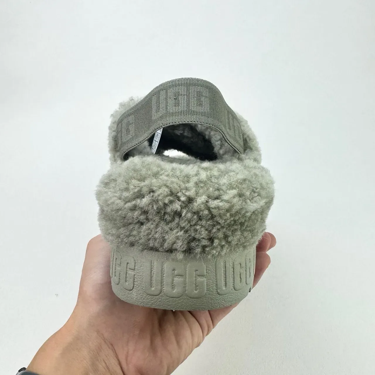 UGG Tasman Gray Shearling Platform Slippers 4