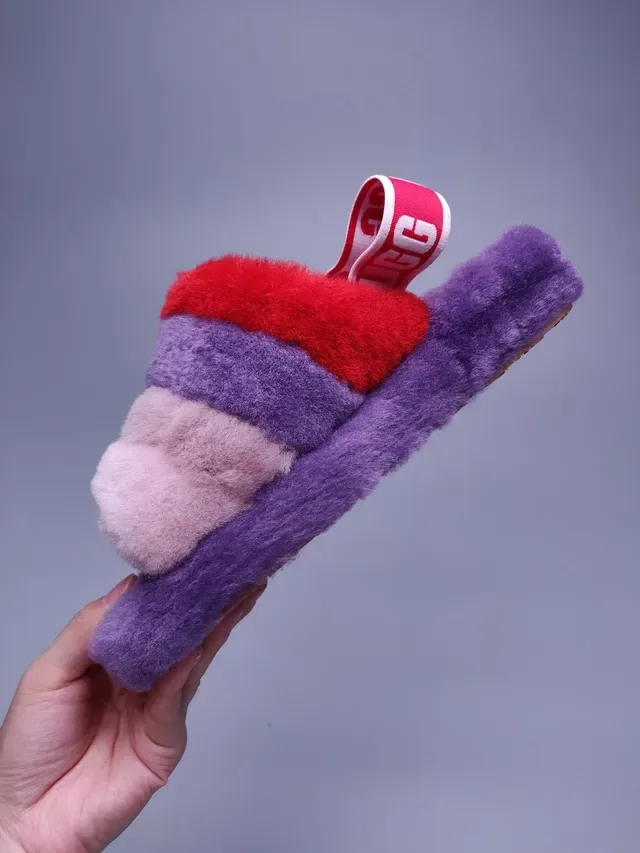 UGG Tasman Multicolor Fuzzy Slide Slippers 7