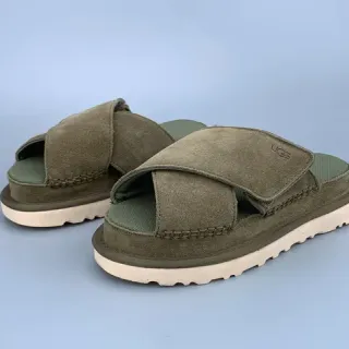 UGG Tasman أخضر زيتوني سويدي نعال منصة