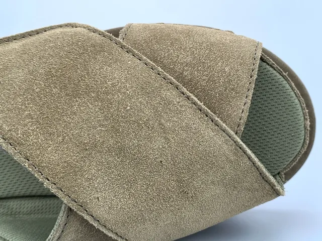 UGG Tasman Olive Green Suede Platform Slippers 8