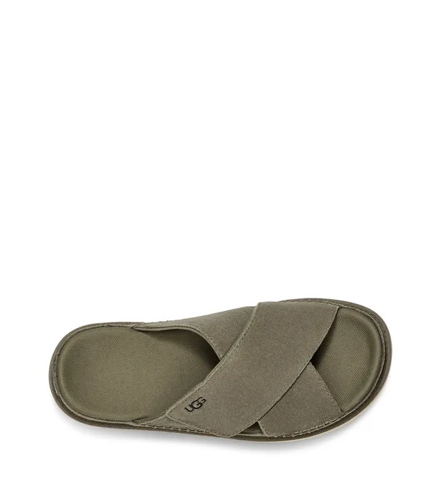 UGG Tasman Olive Green Suede Platform Slippers 15