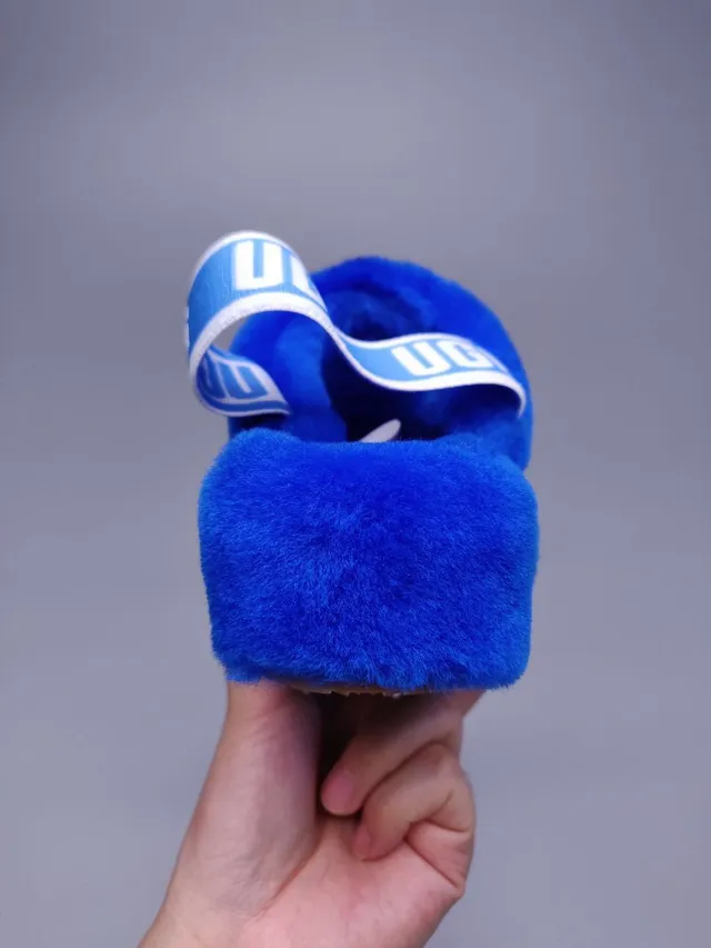 UGG Tasman Azul Real Pantufas de pele sintética acolchoada 6