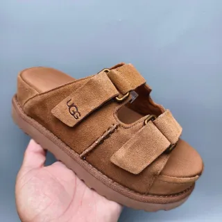 UGG Tasman Tan سويد حزام مزدوج منصة نعال
