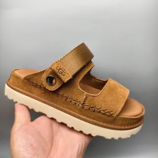 UGG Tasman tan piel de ante sandalias de plataforma casual