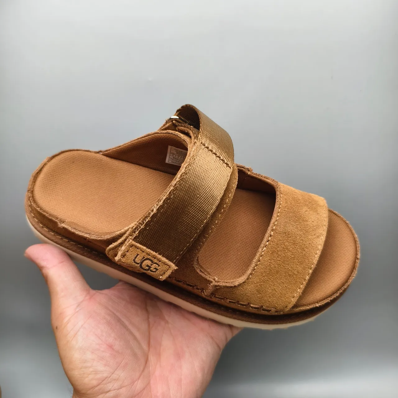 UGG Tasman tan camurça sandálias de plataforma casual 3