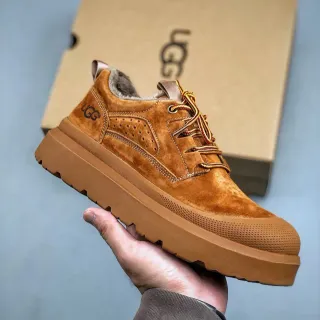 UGG Tasman Tan Suede Shearling-Lined Platform Snow Boots