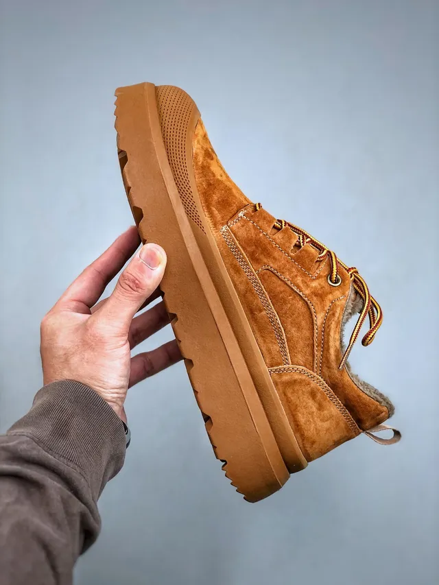 UGG Tasman Tan Suede Shearling-Lined Platform Snow Boots 8