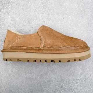 UGG Tasman Tan Suede Shearling-Lined Slip-On Loafers