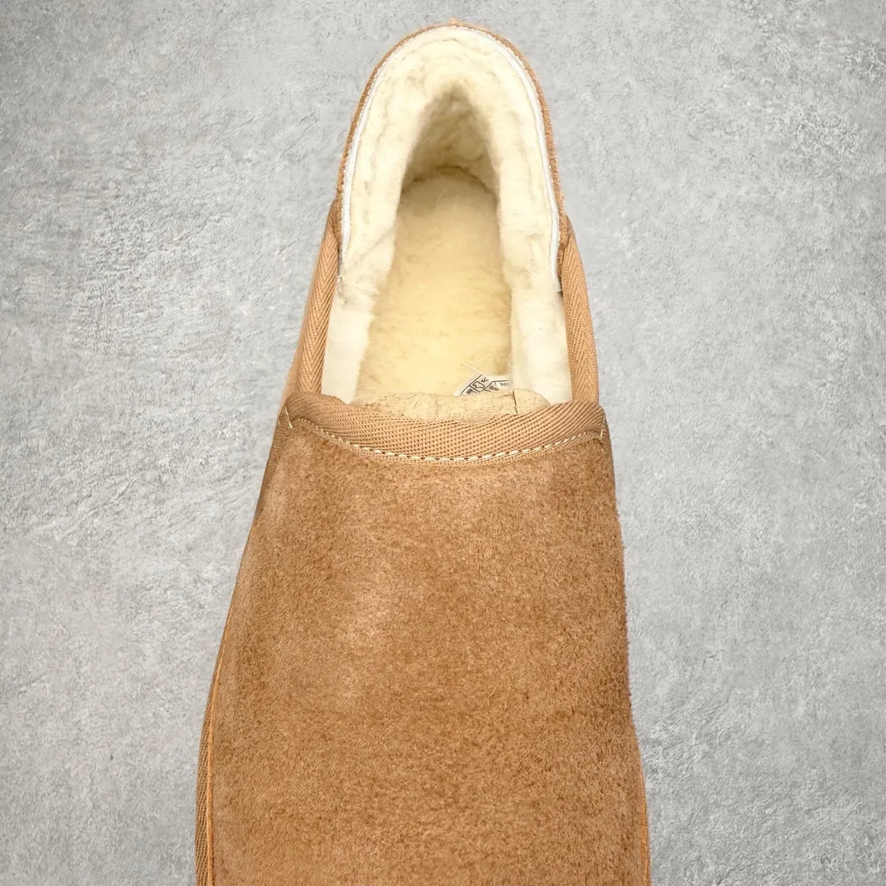 UGG Tasman Tan Suede Shearling-Lined Slip-On Loafers 8