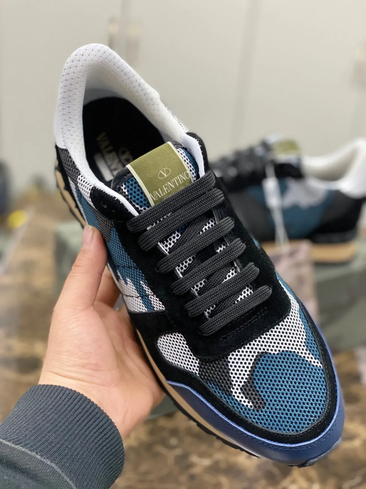 Valentino Garavani Camo Mesh and Suede Lifestyle Sneakers 2