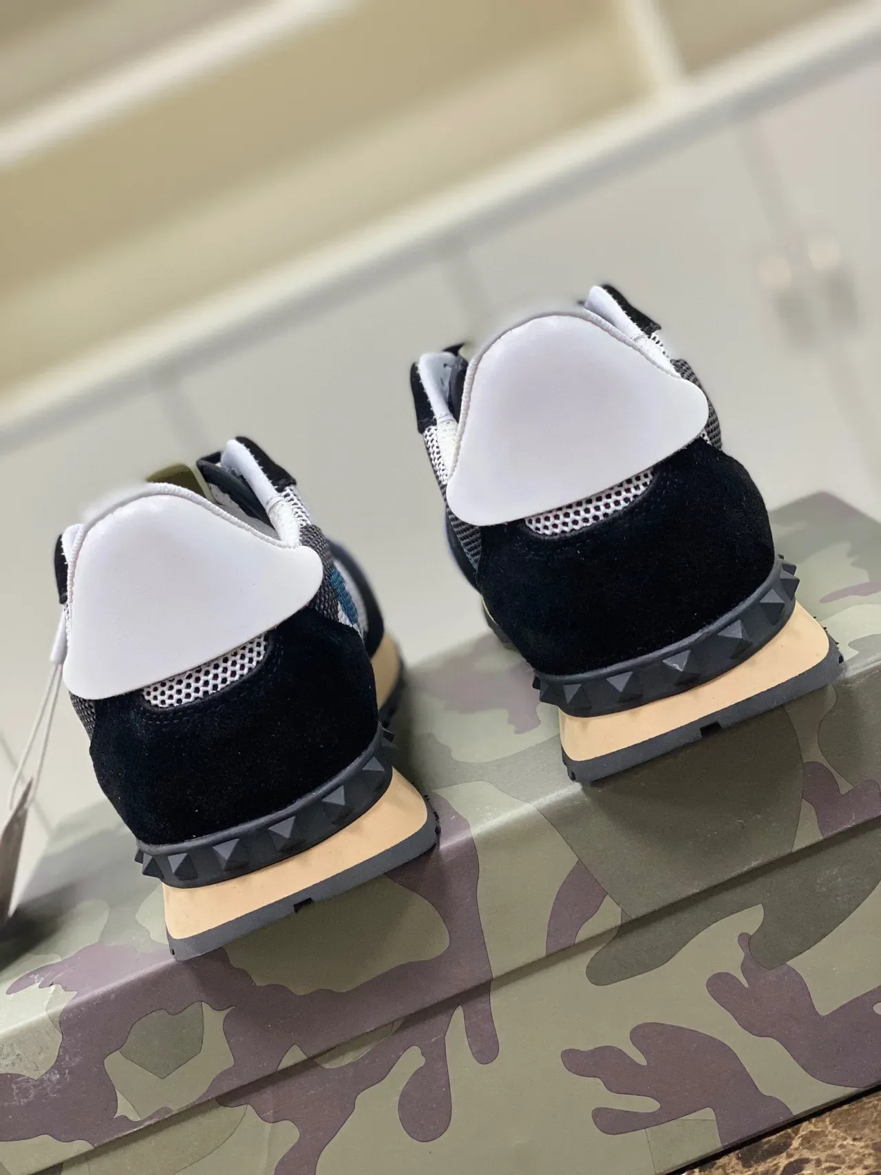 Valentino Garavani Camo Mesh and Suede Lifestyle Sneakers 7