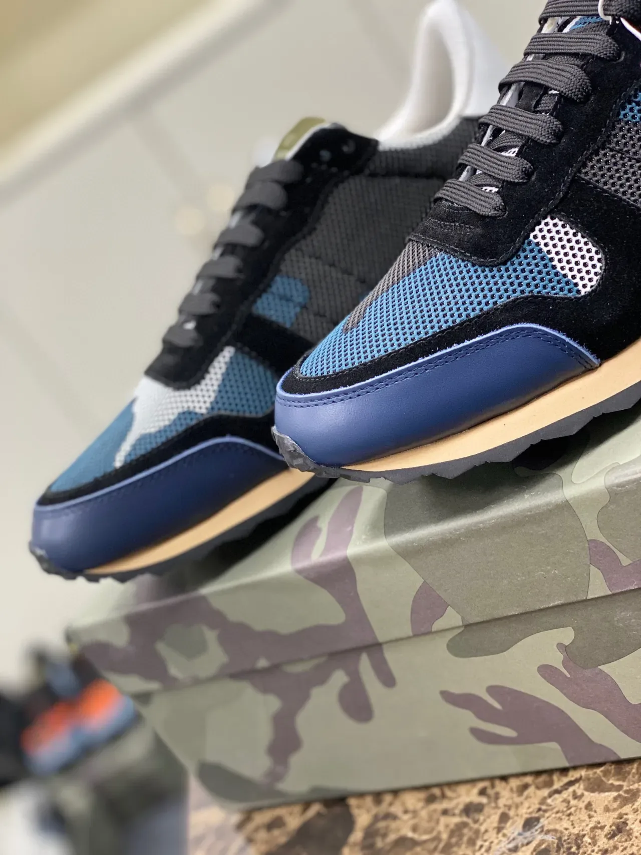 Valentino Garavani Camo Mesh and Suede Lifestyle Sneakers 8