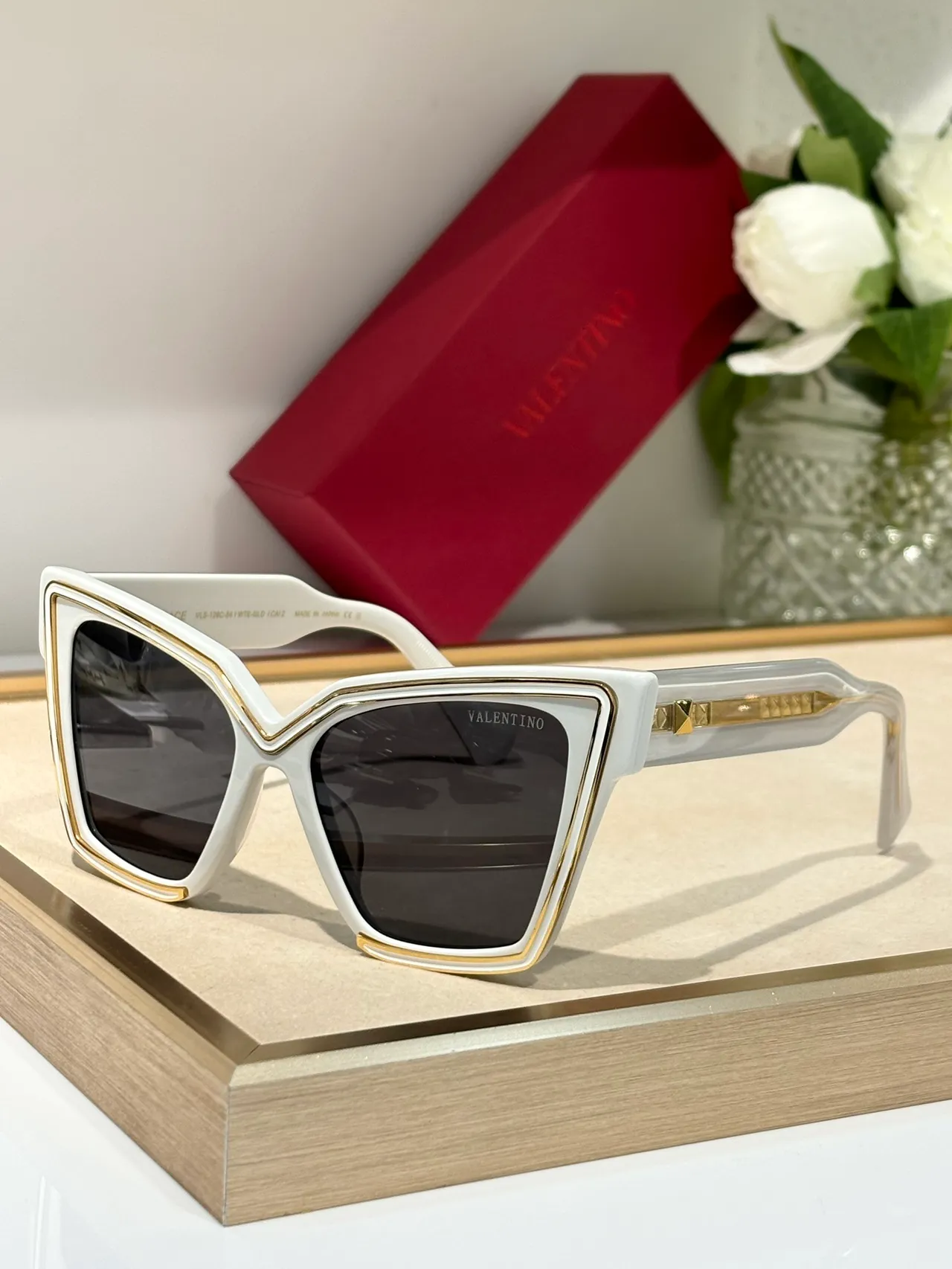 Valentino Grace Black and Silver Gradient Sunglasses 4