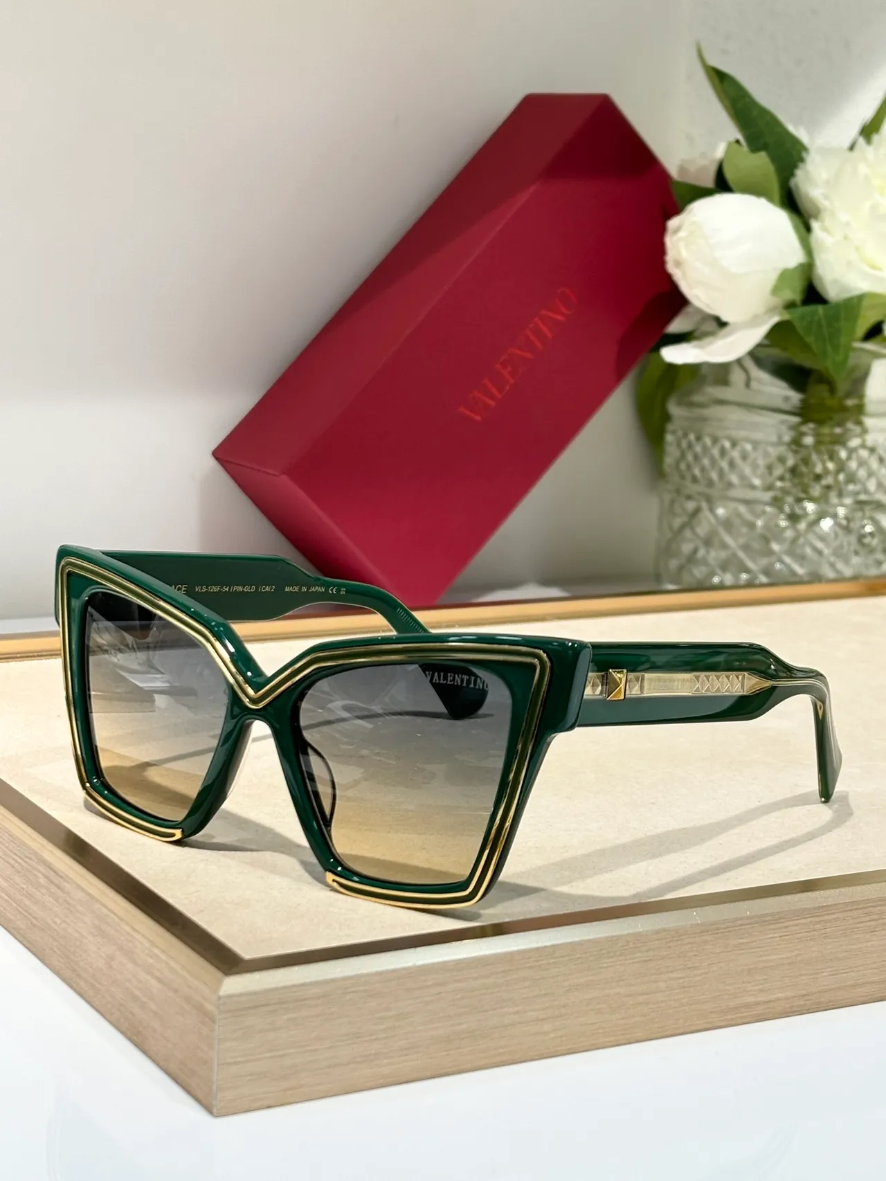 Valentino Grace Black and Silver Gradient Sunglasses 5