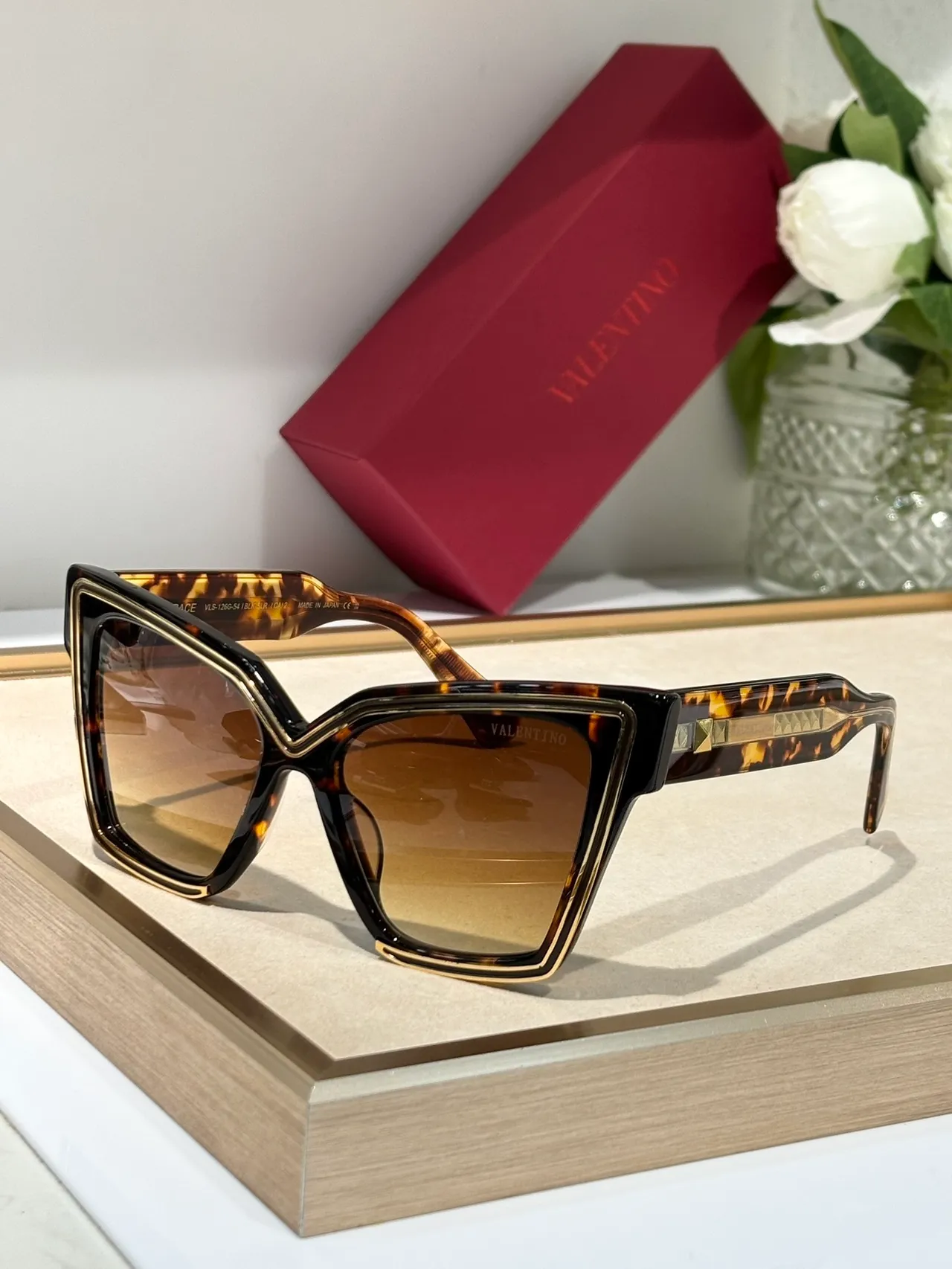 Valentino Grace Black and Silver Gradient Sunglasses 6