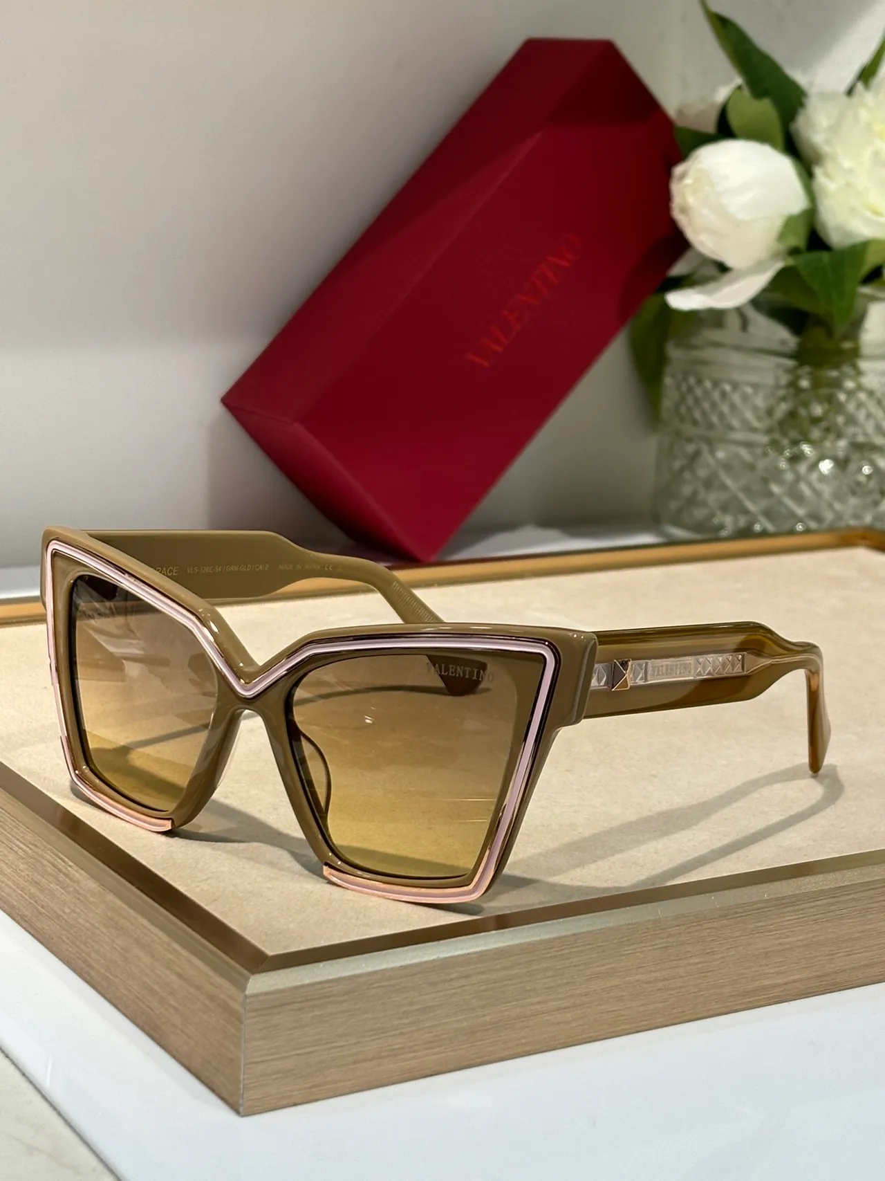 Valentino Grace Black and Silver Gradient Sunglasses 8