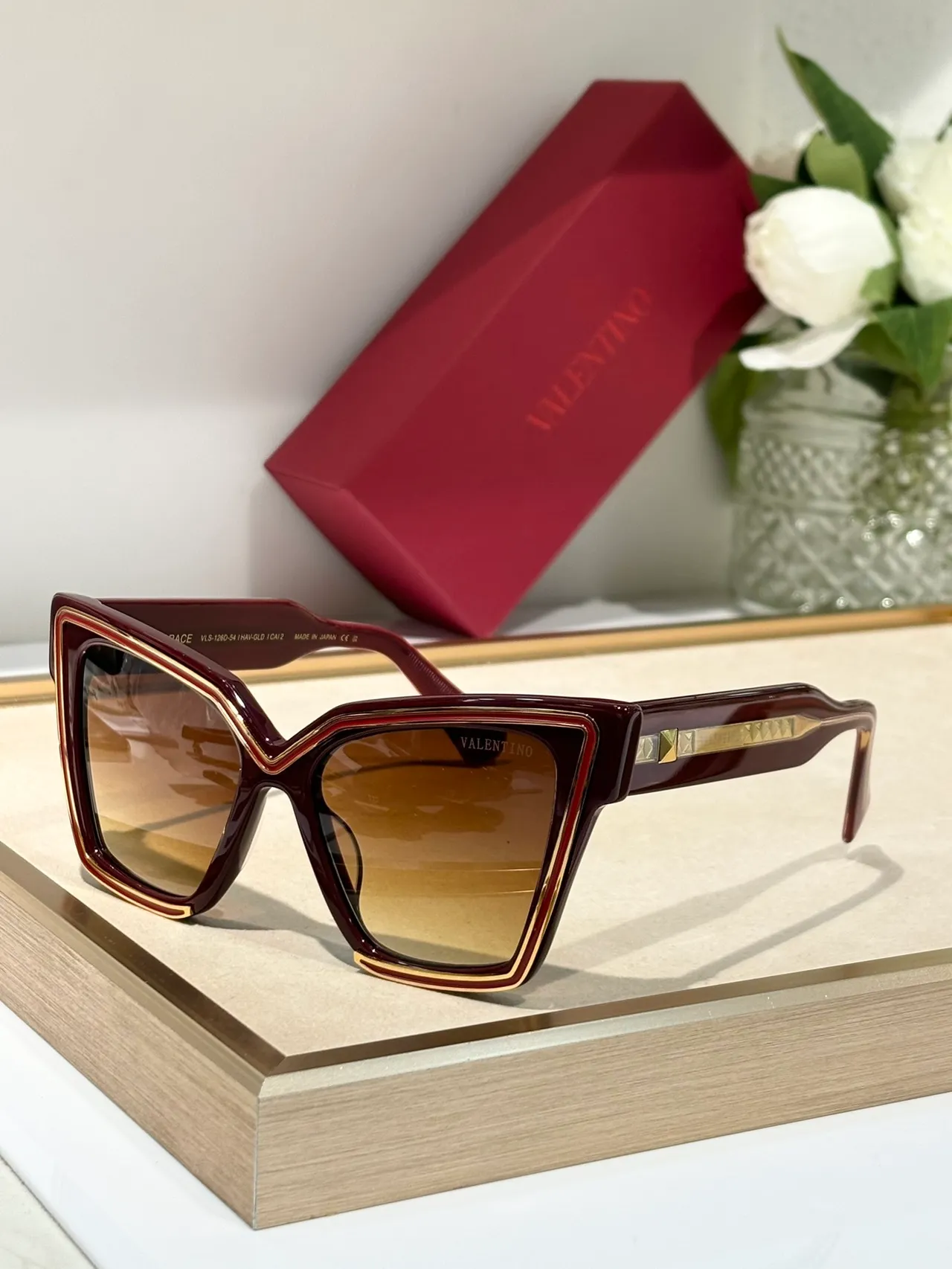 Valentino Grace Black and Silver Gradient Sunglasses 9