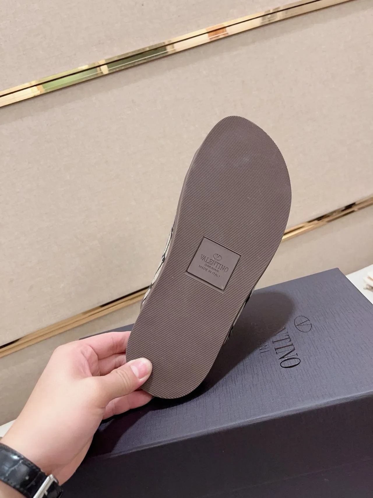 Valentino Open Double-Strap Monogram Slide Slippers 9