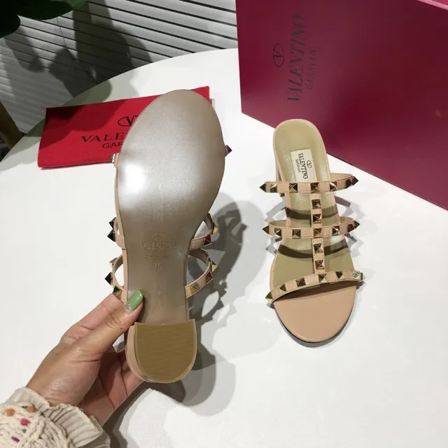 Valentino Rockstud Nude Studded Gladiator Sandals 2
